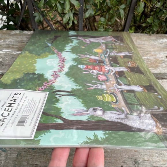 Hester & Cook Spring social placemats bunny rabbits birthday tea party - Picture 3 of 7